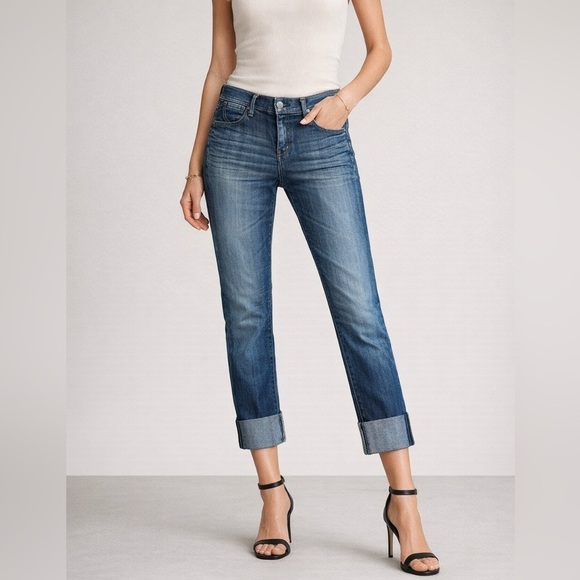 Citizens of Humanity Denim - Blue Denim CITIZENS OF HUMANITY Dani Cropped Straight Leg Cuffed Jeans Size 26